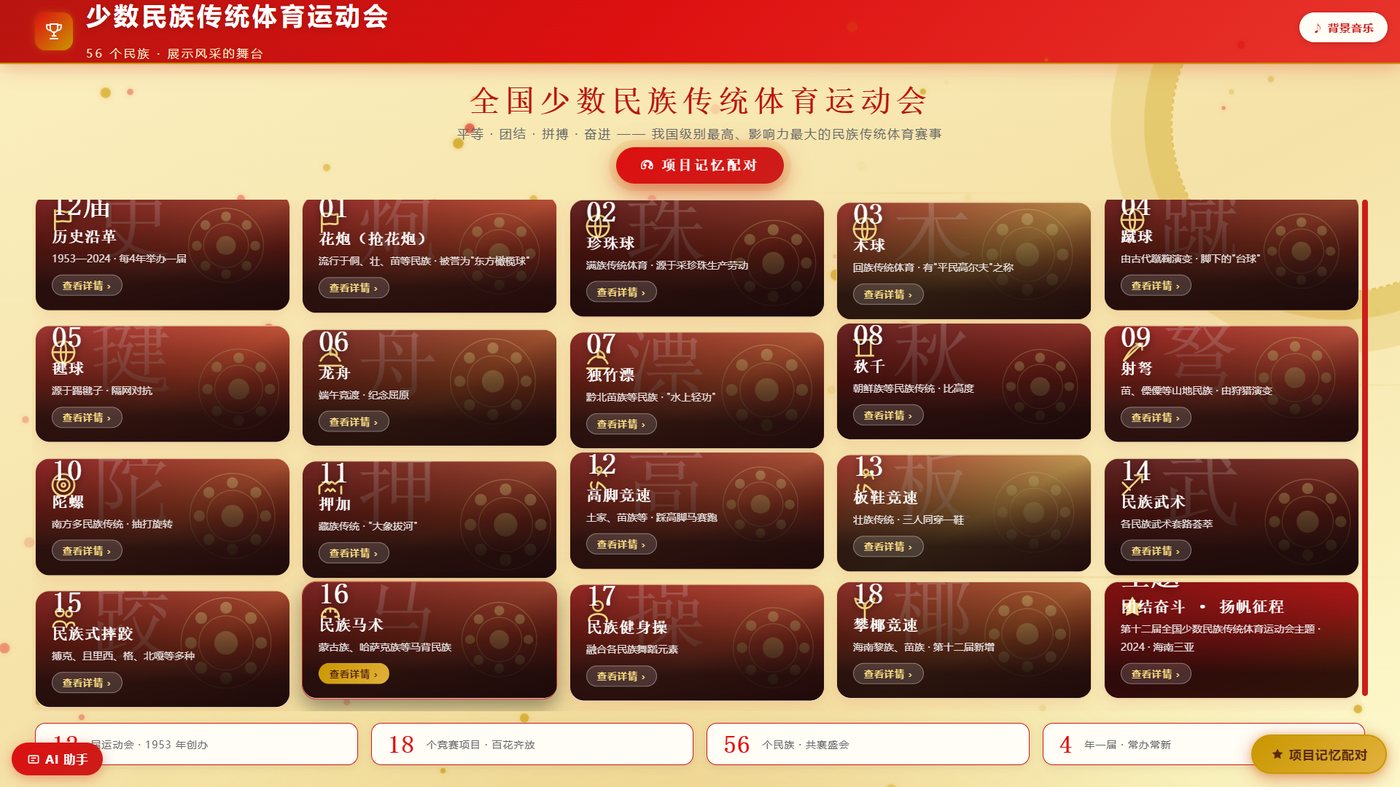 少数民族传统体育运动会数字展示系统
